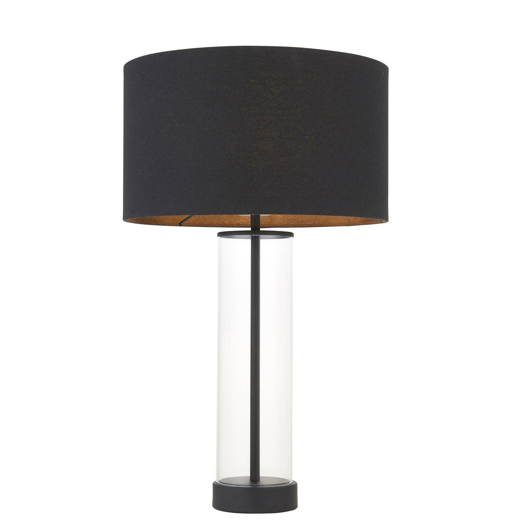 Endon Lighting 100440 - Endon Lighting 100440 Lessina Indoor Table Lamps Matt black, clear glass & black cotton fabric Dimmer included