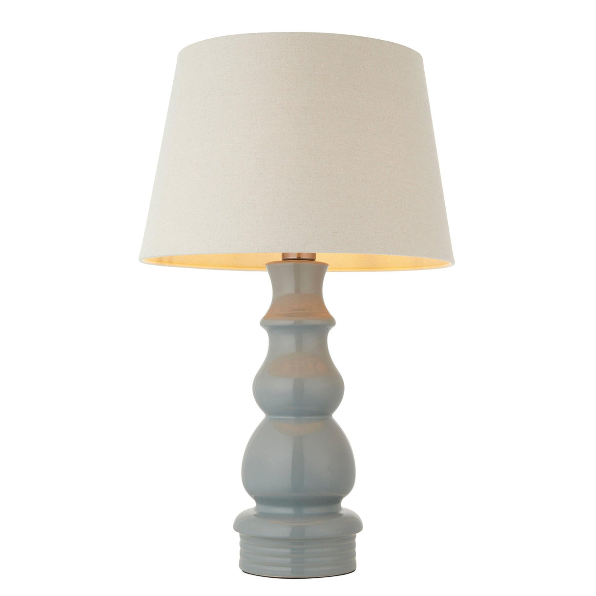 Endon Lighting 103369 - Endon Lighting 103369 Provence & Cici Indoor Table Lamps Blue grey glaze, satin nickel plate & ivory linen fabric Non-dimmable