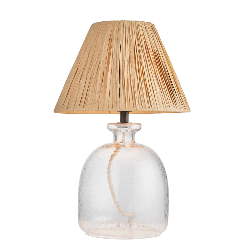Endon Lighting 106277 - Endon Lighting 106277 Lyra Raffia Indoor Table Lamps Clear textured glass & natural raffia Non-dimmable