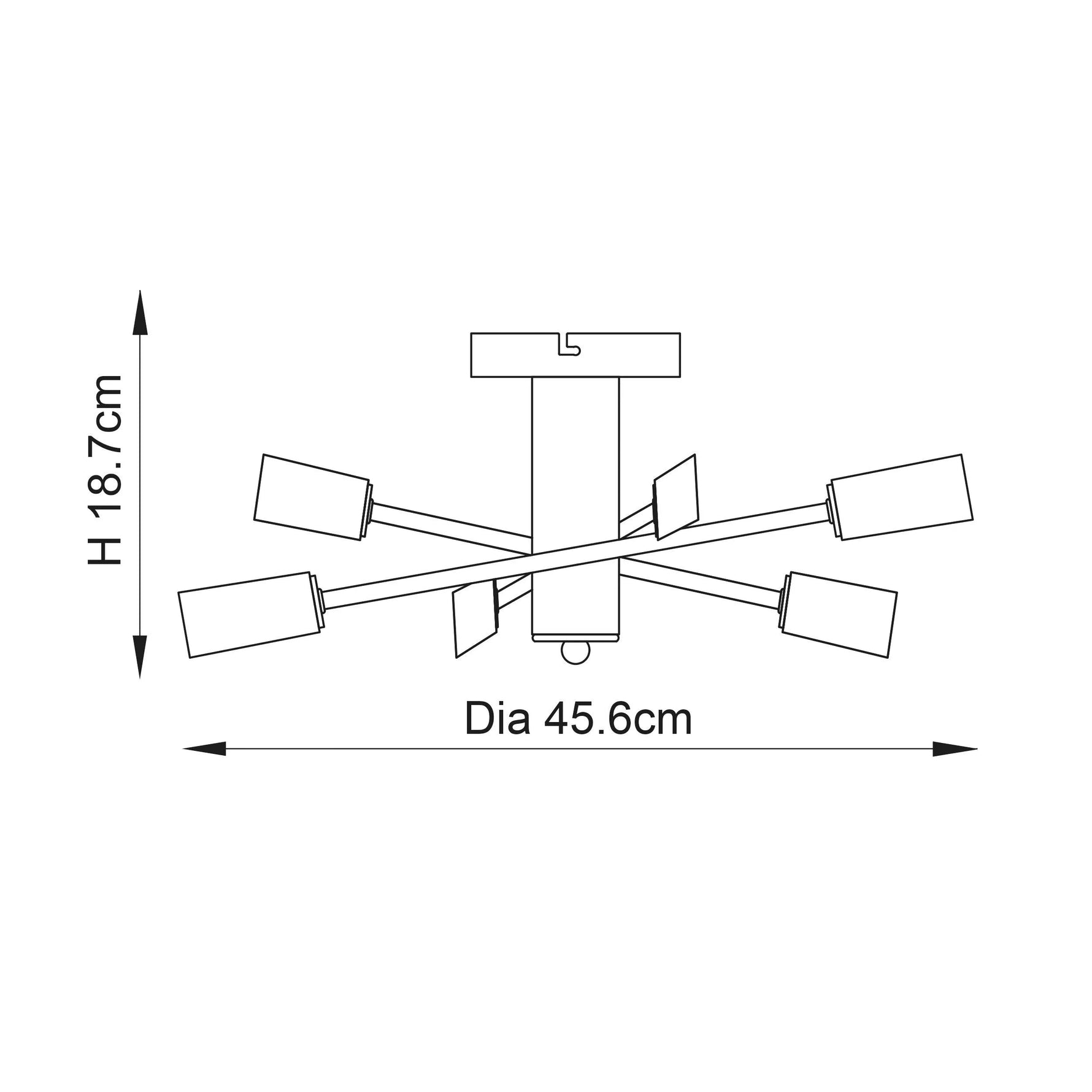 Endon Lighting - 146-6CH - Semi flush Light