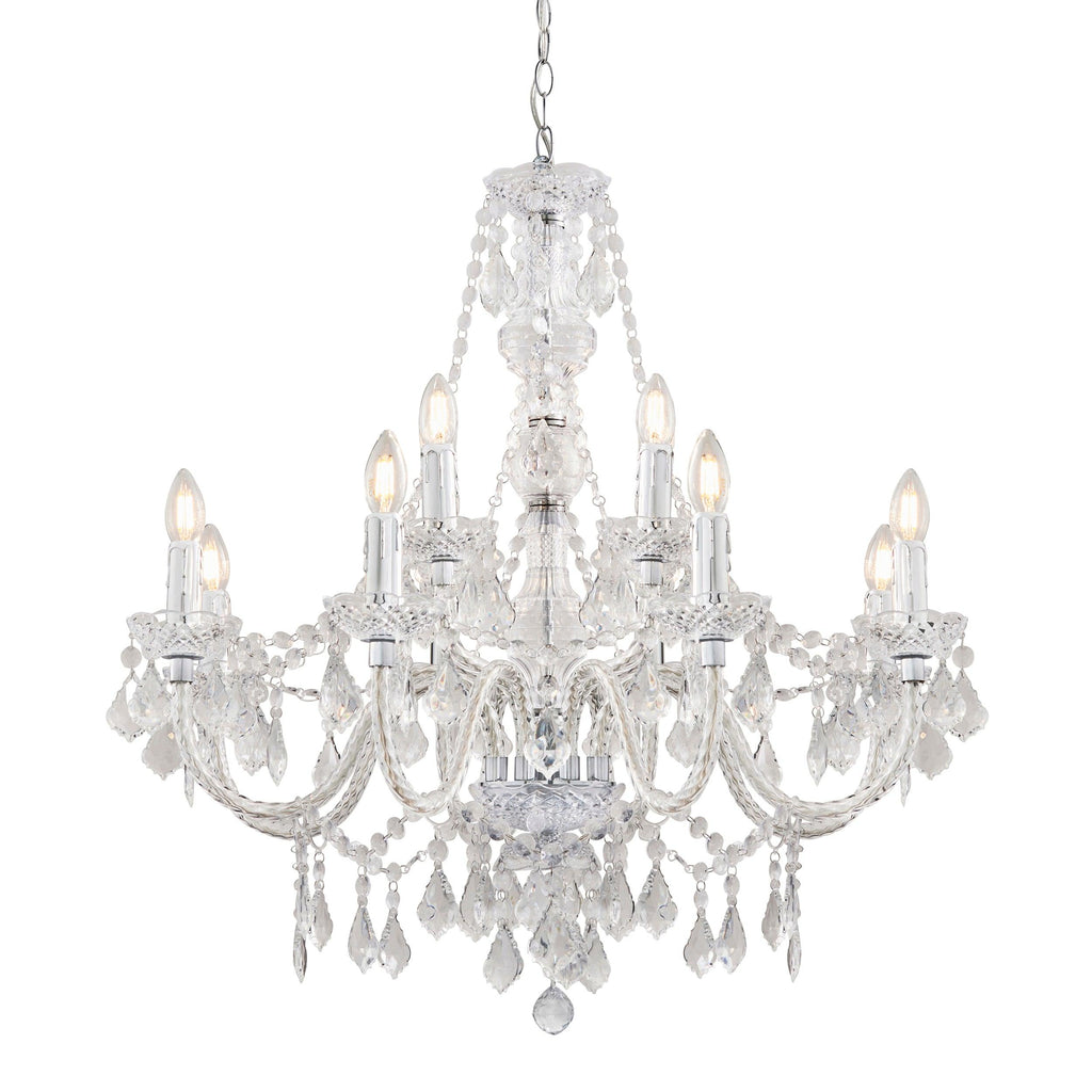 Endon Lighting 308-8-4CL - Endon Lighting 308-8-4CL Clarence Indoor Pendant Light Clear acrylic & chrome plate Dimmable