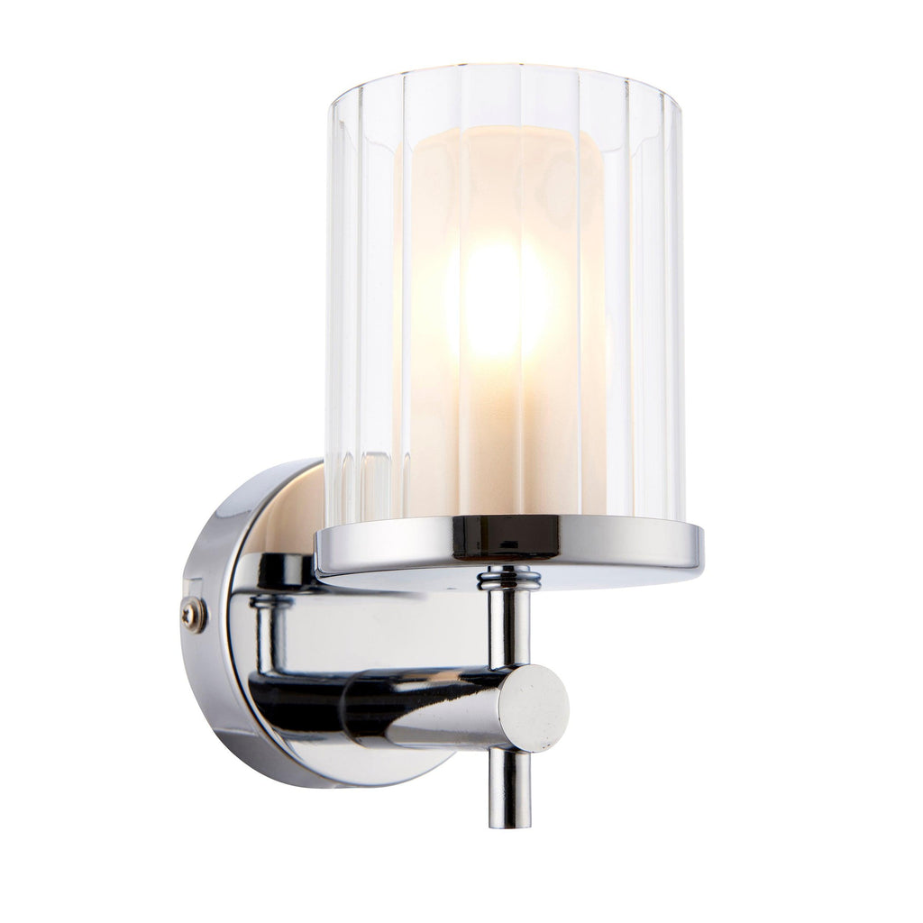 Endon Lighting 51885 - Endon Lighting 51885 Britton Bathroom Wall Light Chrome plate with clear & frosted glass Dimmable