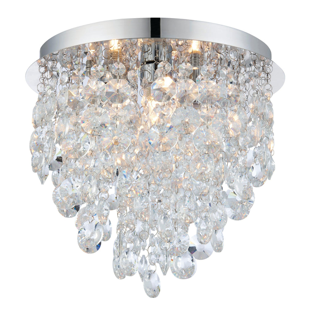 Endon Lighting 61233 - Endon Lighting 61233 Kristen Bathroom Flush Light Clear crystal & chrome plate Dimmable