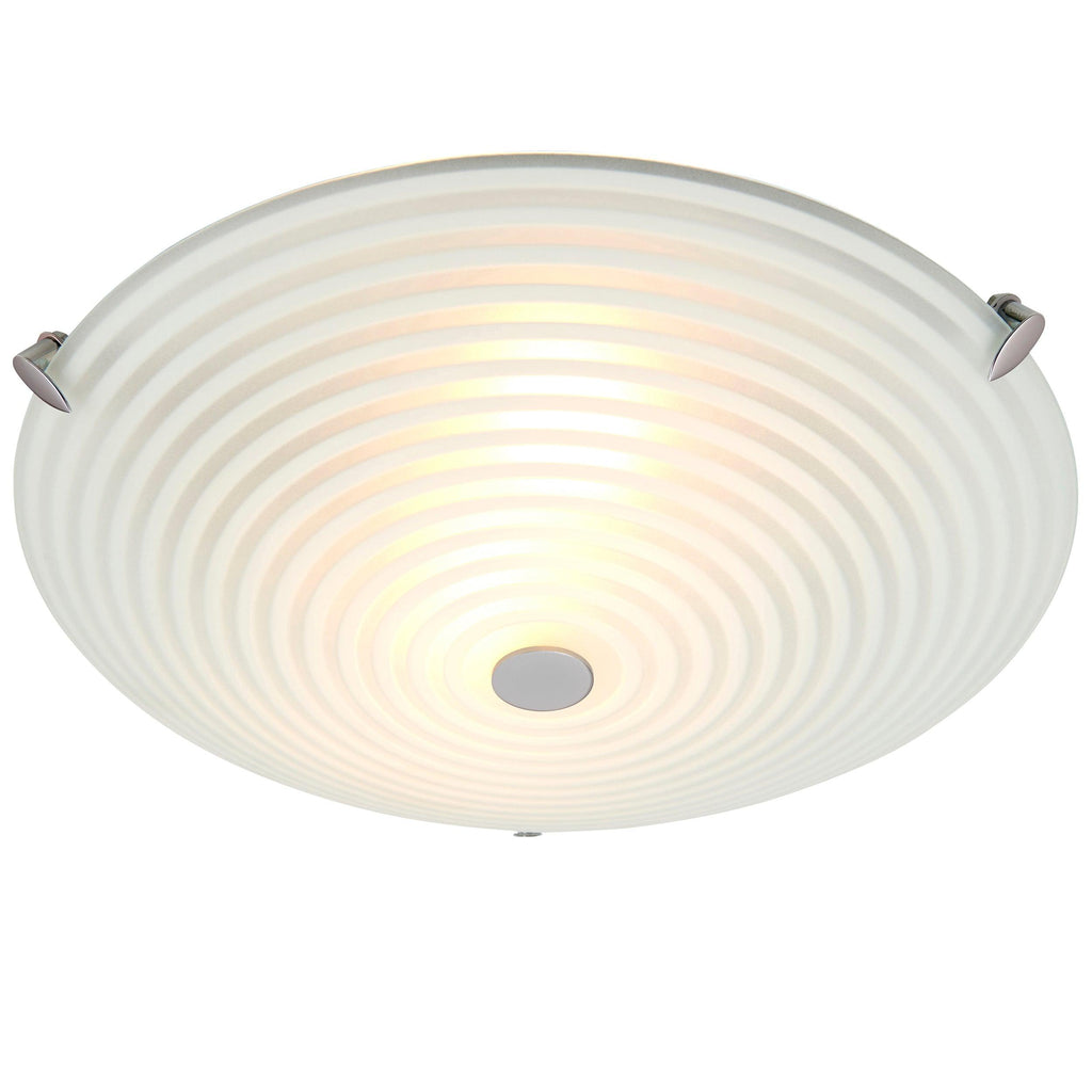 Endon Lighting 633-32 - Endon Lighting 633-32 Roundel Indoor Flush Light Frosted/clear glass & chrome plate Dimmable