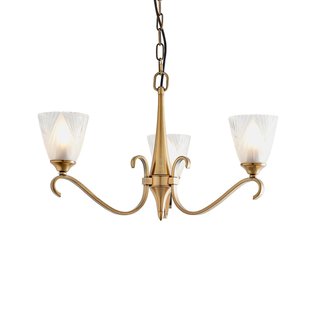 Endon Lighting 63436 - Endon Interiors 1900 Range 63436 Indoor Pendant Light 3 x 40W E14 candle Dimmable
