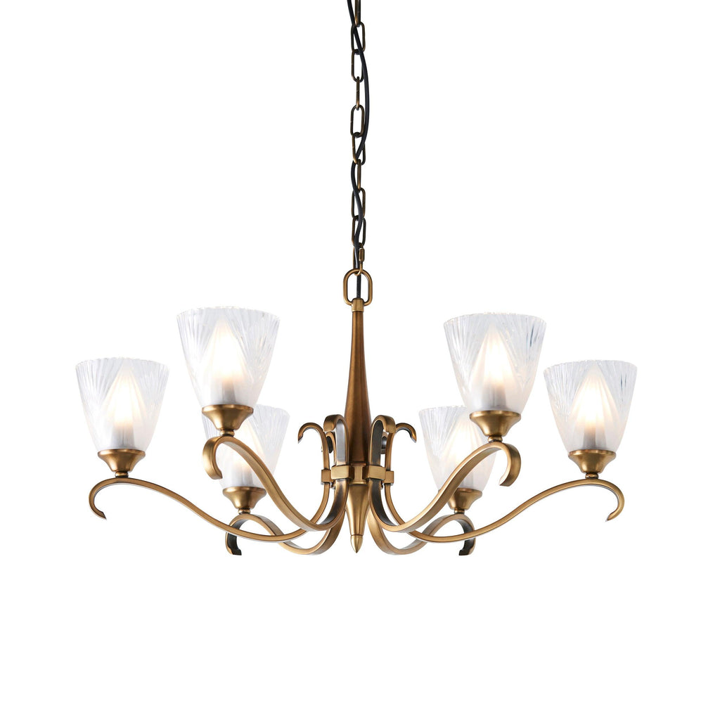 Endon Lighting 63437 - Endon Interiors 1900 Range 63437 Indoor Pendant Light 6 x 40W E14 candle Dimmable