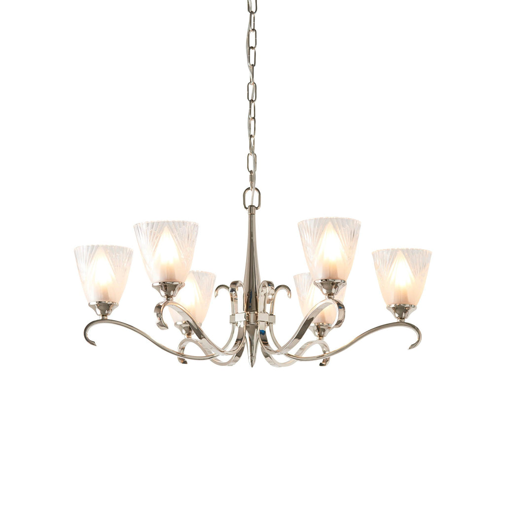 Endon Lighting 63442 - Endon Interiors 1900 Range 63442 Indoor Pendant Light 6 x 40W E14 candle Dimmable