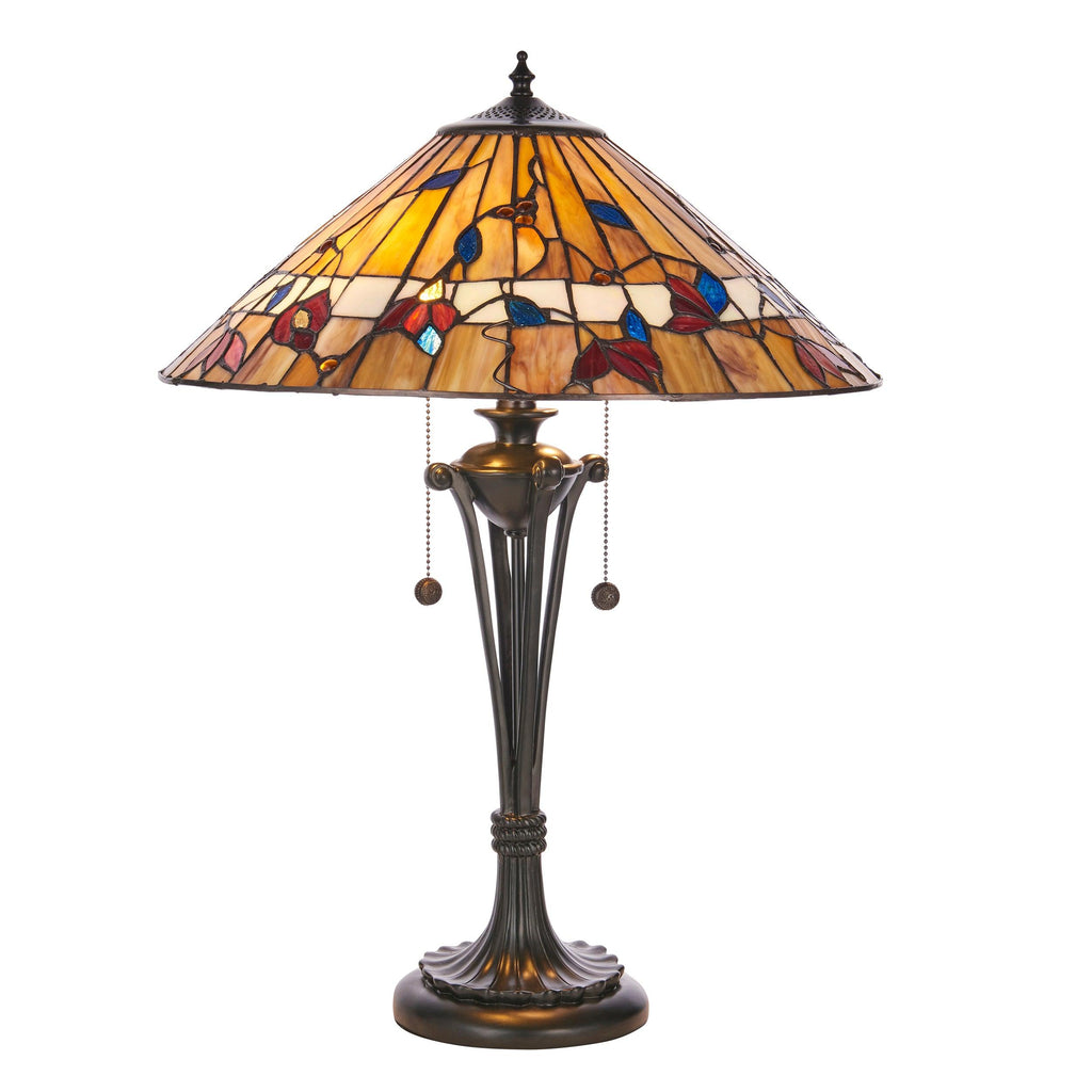 Endon Lighting 63951 - Endon Tiffany Lighting 63951 Indoor Table Light Bernwood Range 2 x 60W E27 GLS Non-dimmable