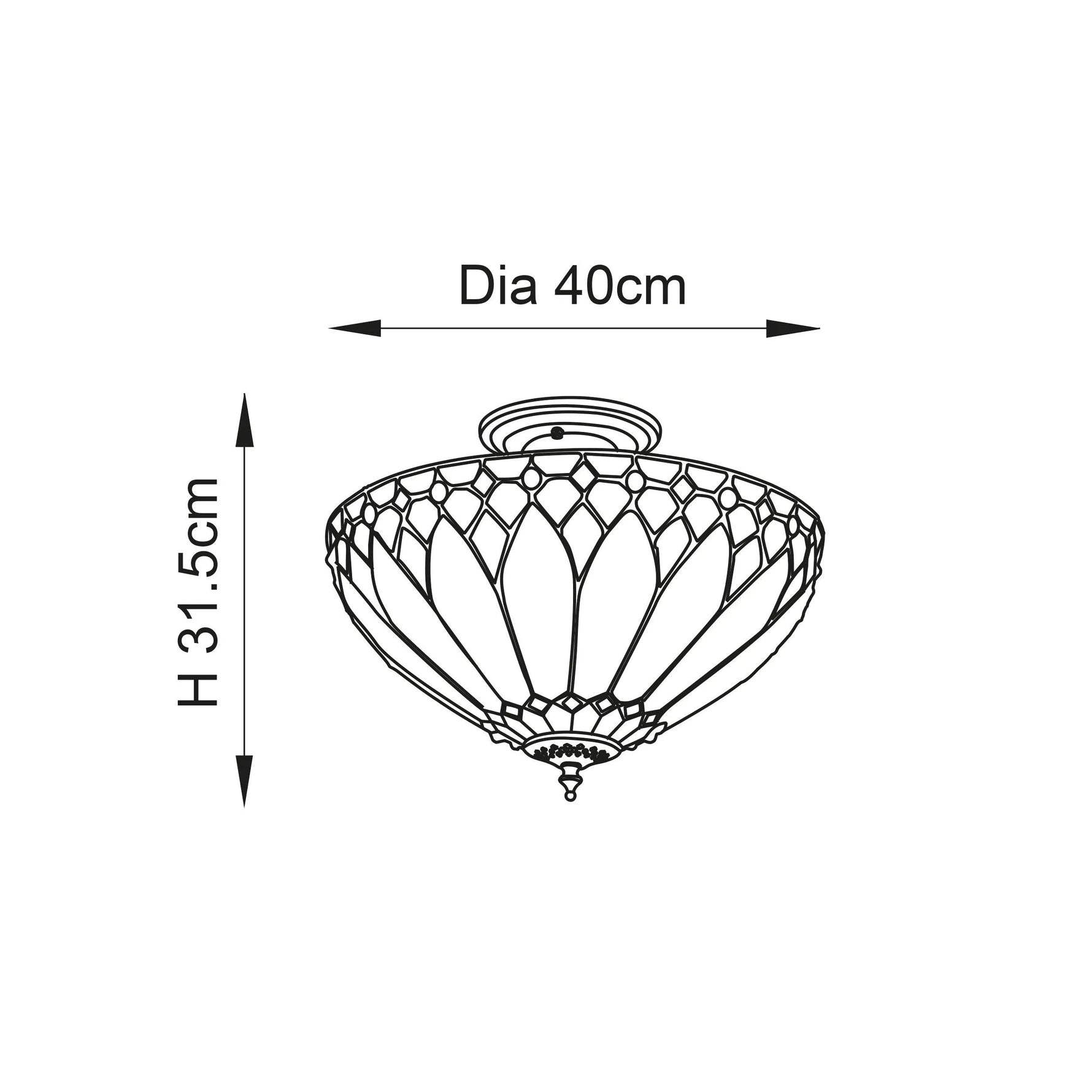 Endon Lighting - 63978 - Semi Flush Light