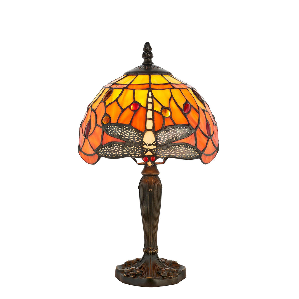 Endon Lighting 64091 - Endon Tiffany Lighting 64091 Indoor Table Light Dragonfly flame Range 40W E14 golf Non-dimmable