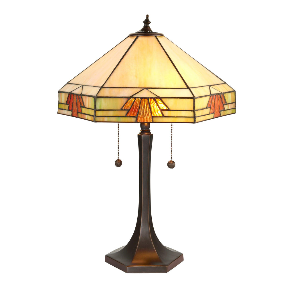 Endon Lighting 64286 - Endon Tiffany Lighting 64286 Indoor Table Light Nevada Range 2 x 60W E27 GLS Non-dimmable