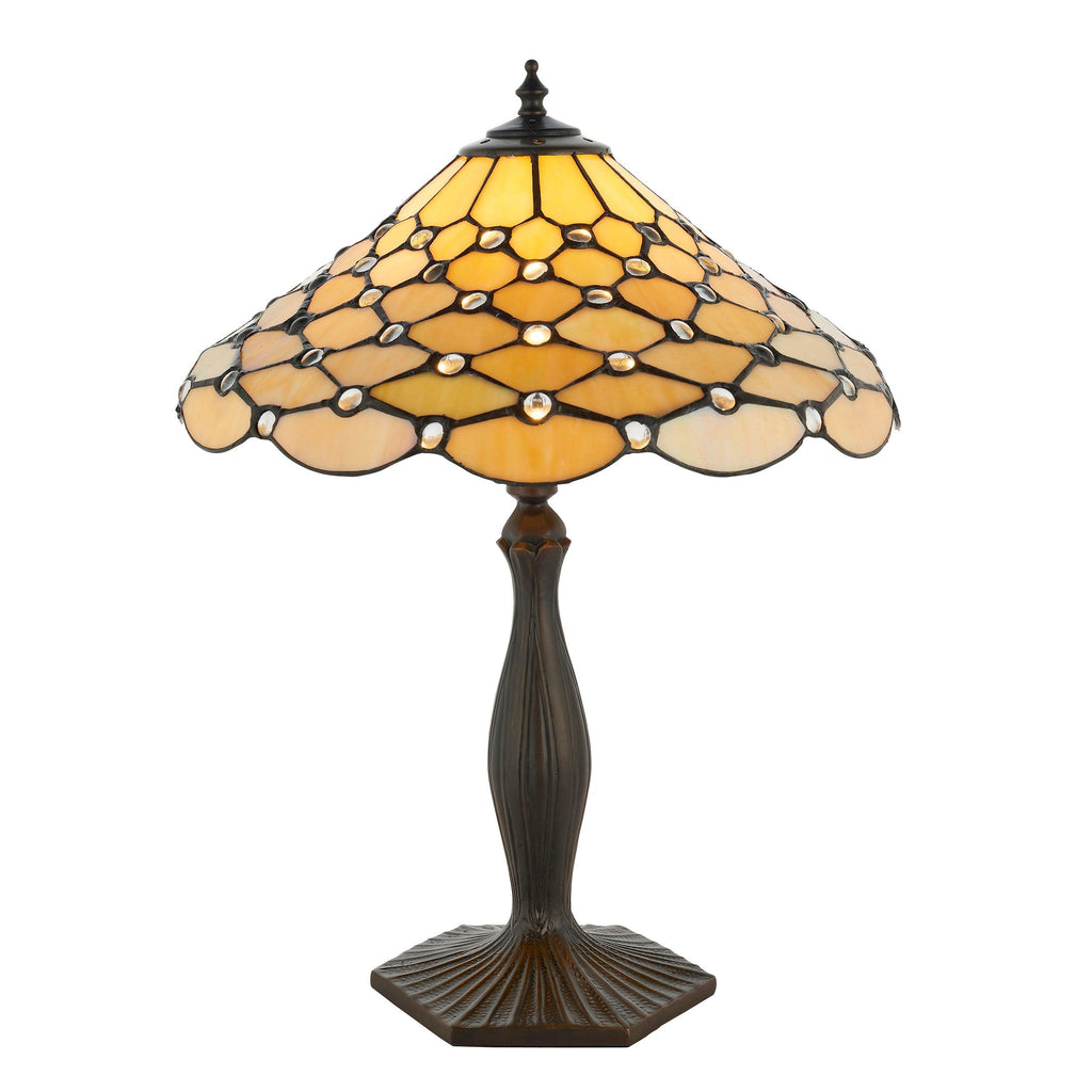 Endon Lighting 64301 - Endon Tiffany Lighting 64301 Indoor Table Light Pearl Range 60W E27 GLS Non-dimmable