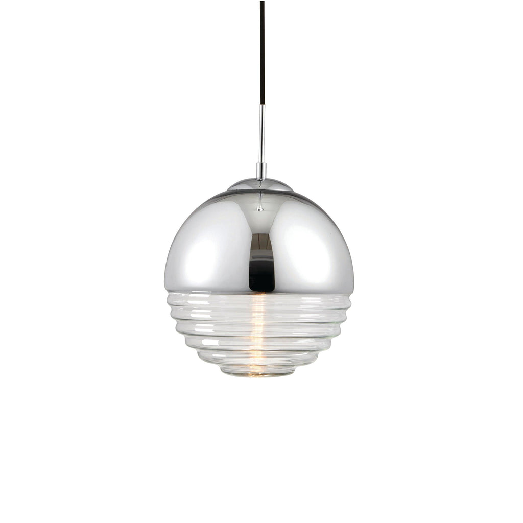 Endon Lighting 68959 - Endon Lighting 68959 Paloma Indoor Pendant Light Chrome plate & clear ribbed glass Dimmable