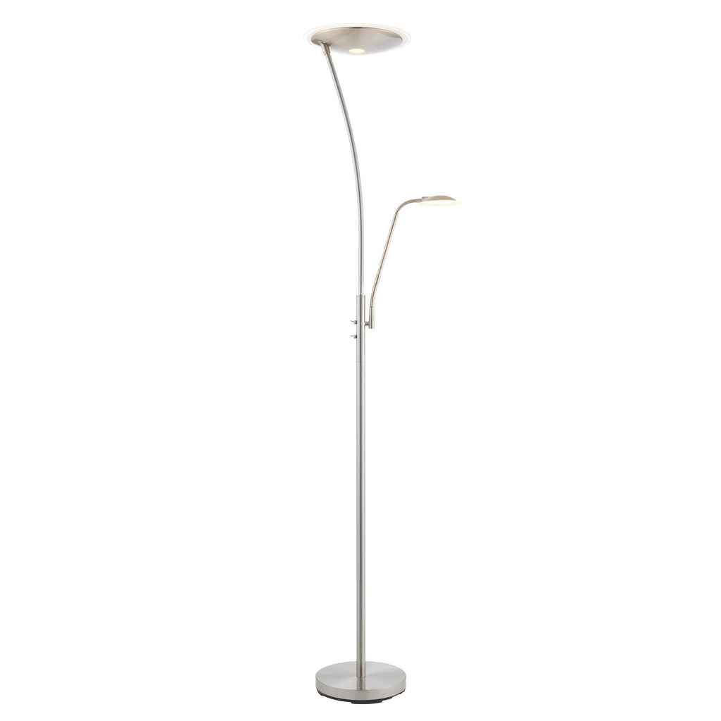 Endon Lighting 73081 - Endon Lighting 73081 Alassio Indoor Floor Lamps Satin chrome plate & frosted plastic Non-dimmable