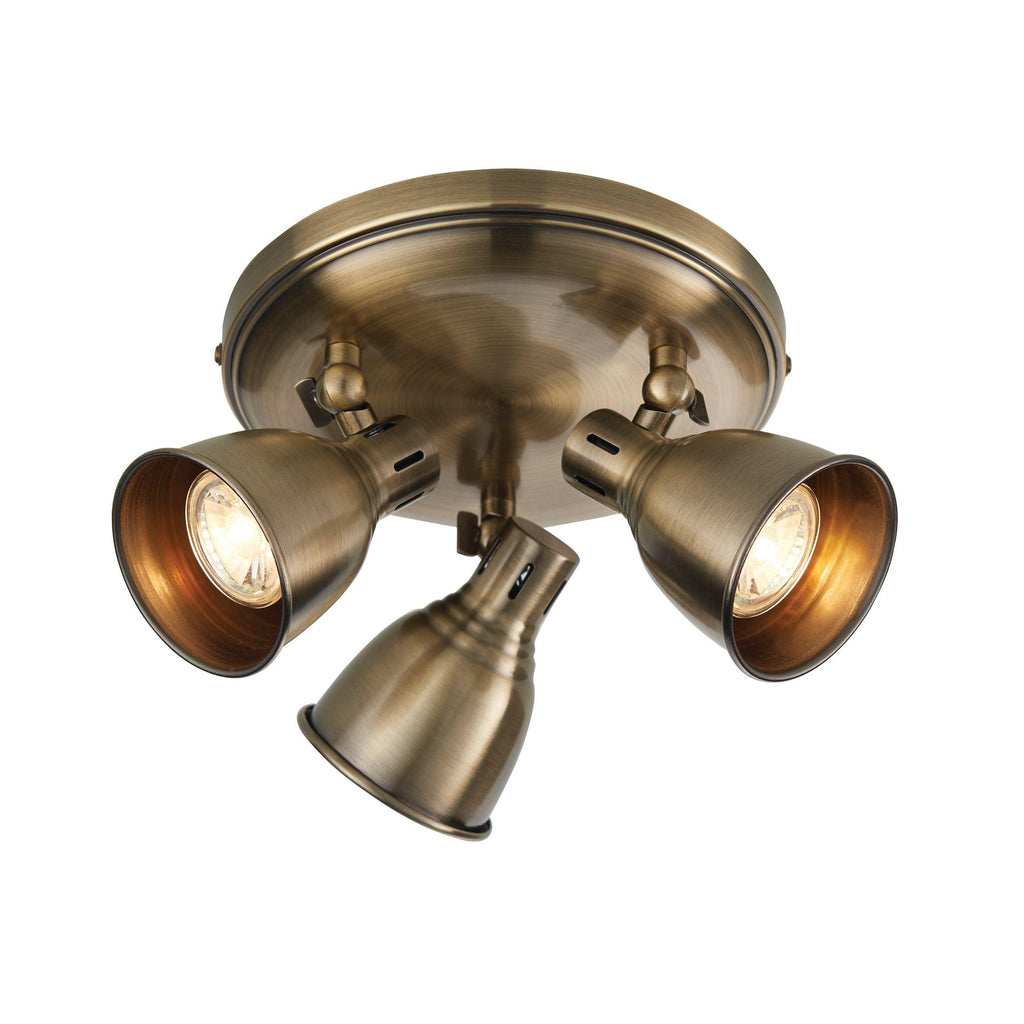 Endon Lighting 76279 - Endon Lighting 76279 Westbury Indoor Spot Light Antique brass plate Non-dimmable