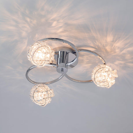 Endon Lighting 76285 - Endon Lighting 76285 Talia Indoor Semi flush Light Chrome plate & clear crystal Dimmable