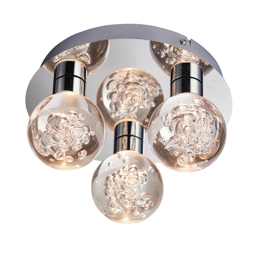 Endon Lighting 76364 - Endon Lighting 76364 Versa Bathroom Flush Light Chrome plate & clear bubble acrylic Non-dimmable