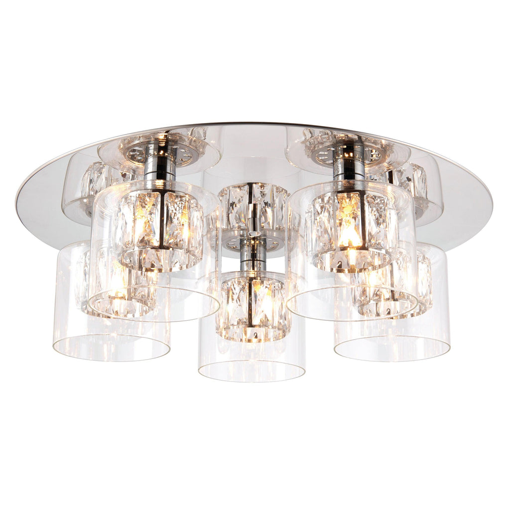 Endon Lighting 76517 - Endon Lighting 76517 Verina Indoor Flush Light Chrome plate & clear glass Non-dimmable