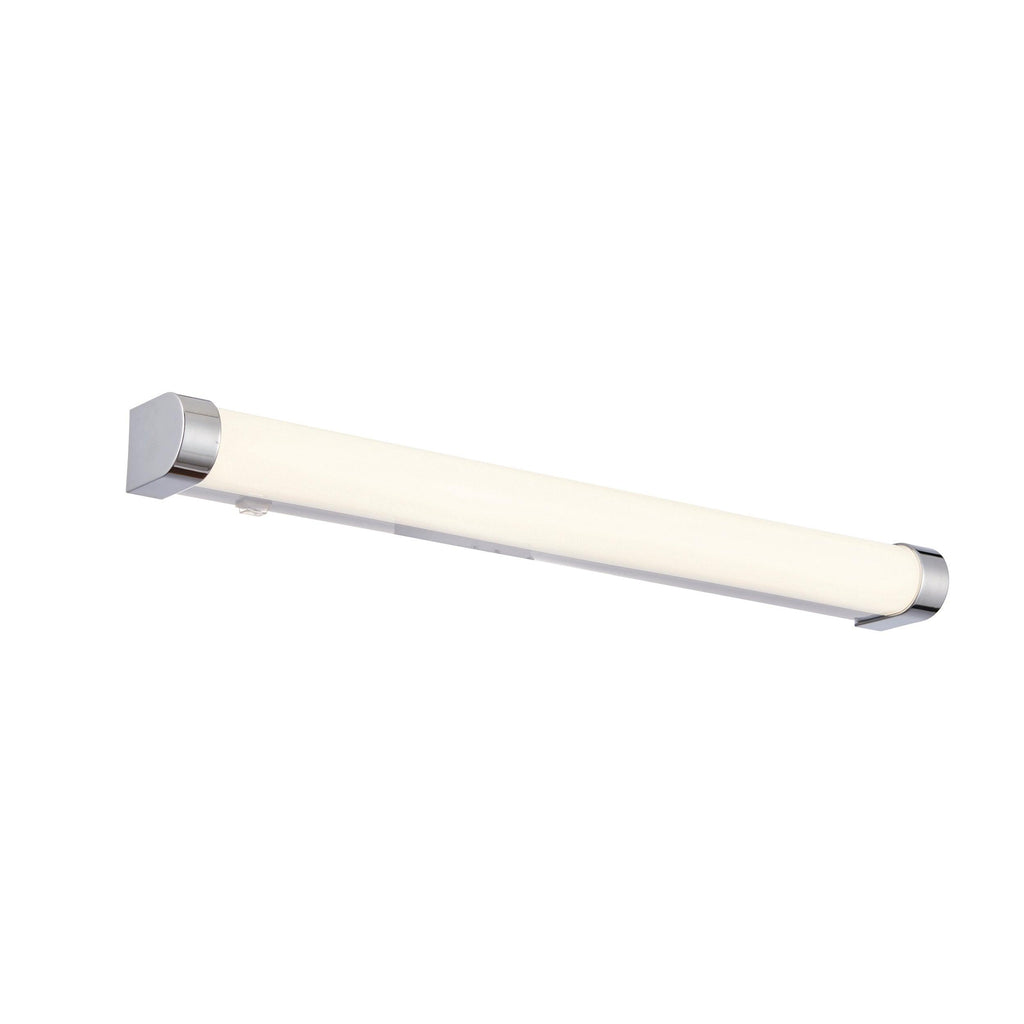 Endon Lighting 76656 - Endon Lighting 76656 Moda Bathroom Wall Light White ribbed & chrome effect plastic Non-dimmable
