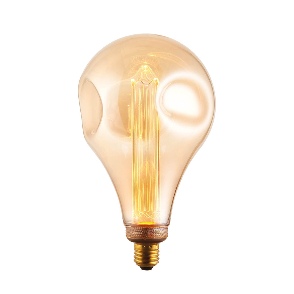 Endon Lighting 77085 - Endon Lighting 77085 XL E27 LED Dimple Globe Un-Zoned Accessories Amber glass Non-dimmable