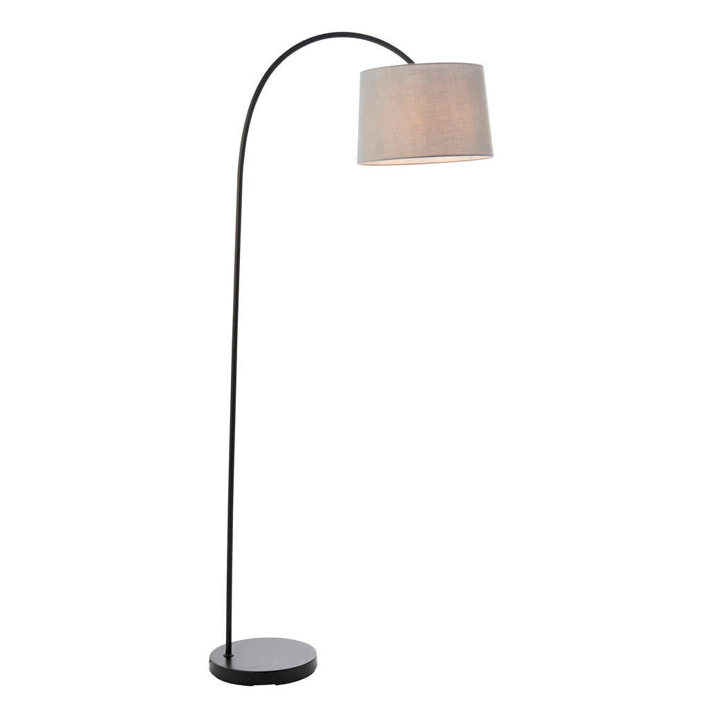 Endon Lighting 78163 - Endon Lighting 78163 Carlson Indoor Floor Lamps Matt black & light grey fabric Non-dimmable