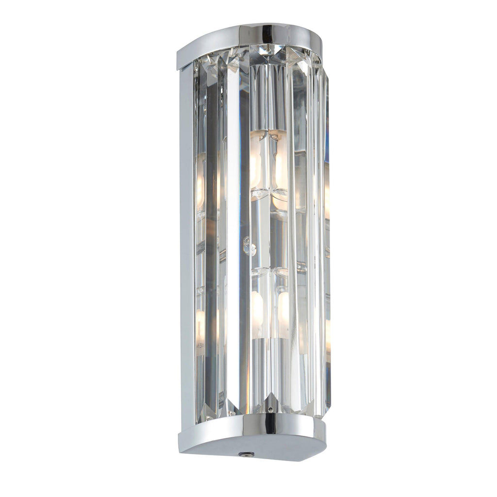 Endon Lighting 91820 - Endon Lighting 91820 Shimmer Bathroom Wall Light Chrome plate & clear crystal Dimmable