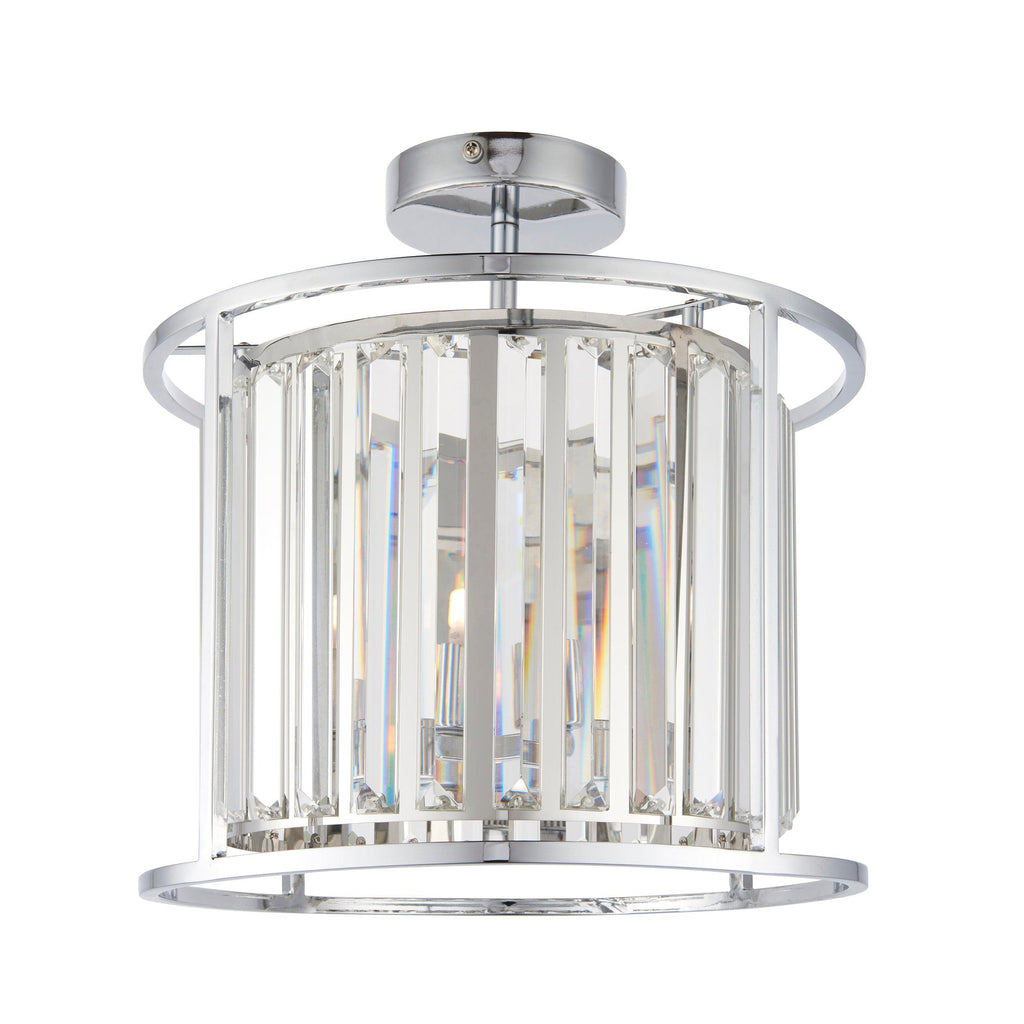 Endon Lighting 96022 - Endon Lighting 96022 Hamilton Bathroom Semi flush Light Chrome plate & clear crystal glass Dimmable