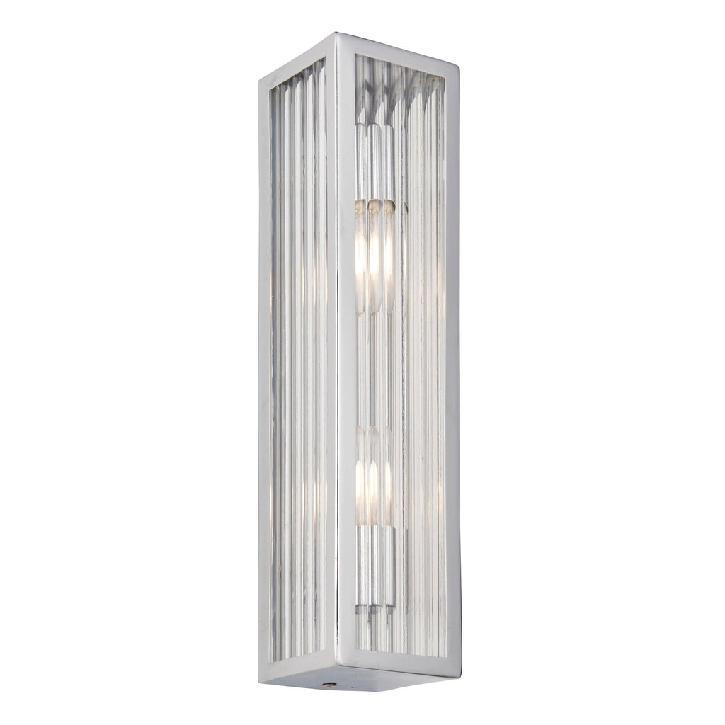 Endon Lighting 96220 - Endon Lighting 96220 Newham Bathroom Wall Light Chrome plate & clear ribbed glass Dimmable