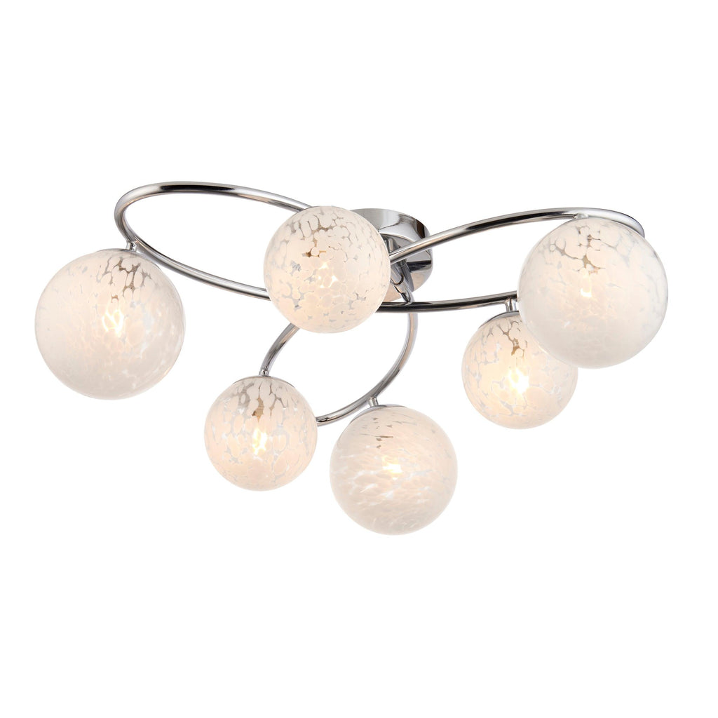Endon Lighting 97232 - Endon Lighting 97232 Maye Indoor Semi flush Light Chrome plate & white confetti glass Dimmable
