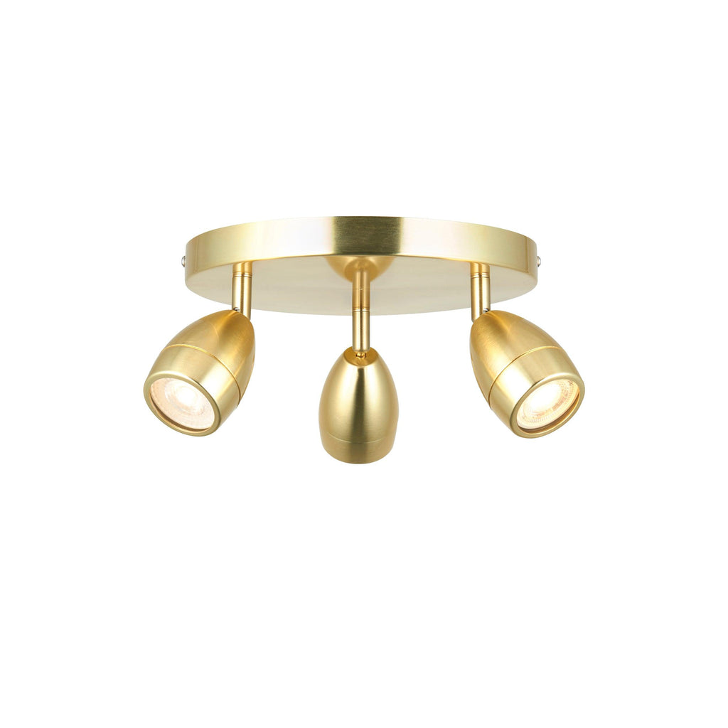 Endon Lighting 99769 - Endon Lighting 99769 Porto Bathroom Spot Light Satin brass plate & clear glass Dimmable