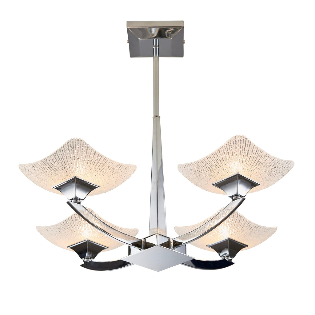 Endon Lighting AYRES-4CH - Endon Lighting AYRES-4CH Ayres Indoor Semi flush Light Chrome plate & scavo glass Dimmable