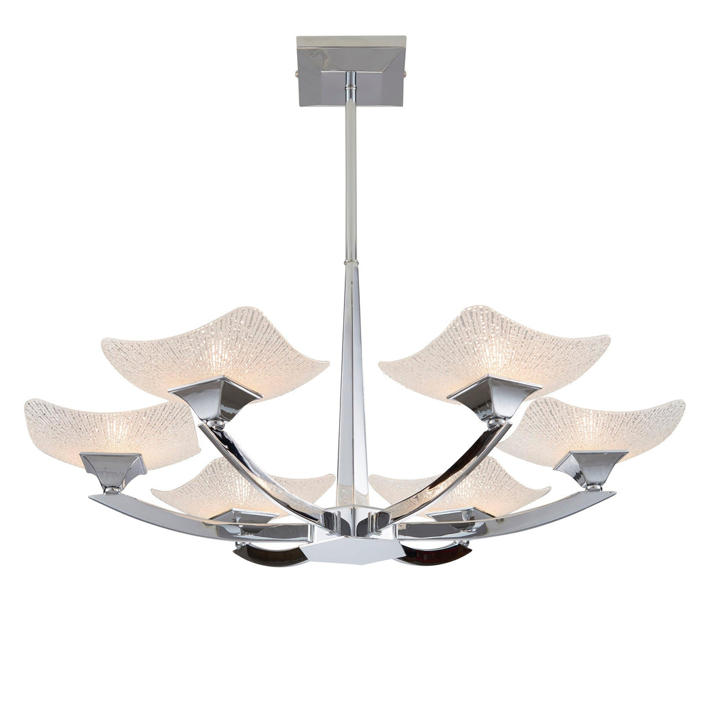Endon Lighting AYRES-6CH - Endon Lighting AYRES-6CH Ayres Indoor Semi flush Light Chrome plate & scavo glass Dimmable
