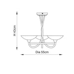 Endon Lighting - CAGNEY-3SC - Semi flush Light