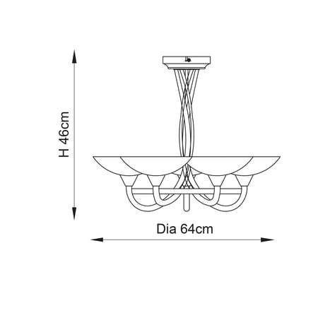 Endon Lighting - CAGNEY-5SC - Semi flush Light