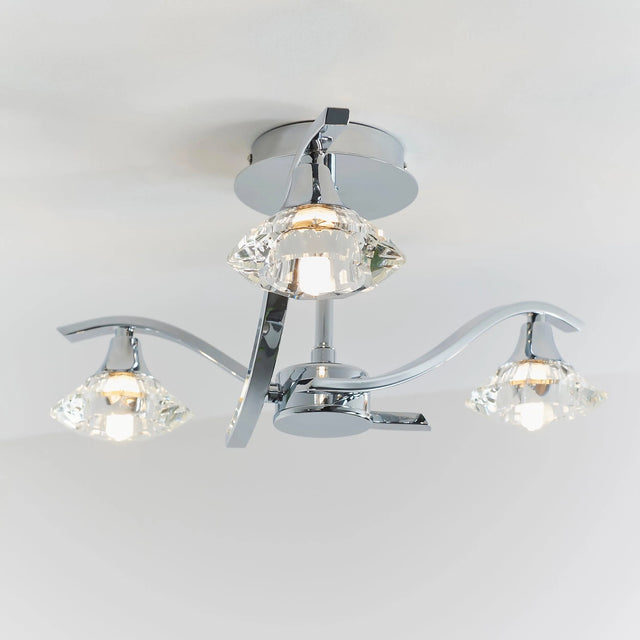 Endon Lighting - LANGELLA-3CH - Semi flush Light