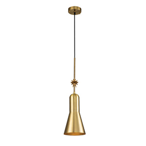 Elstead Lighting Pendant from the Etoile range. Etoile 1lt Medium Pendant - Aged Brass and Gold Leaf Product Code = ETOILE-P-M-AB