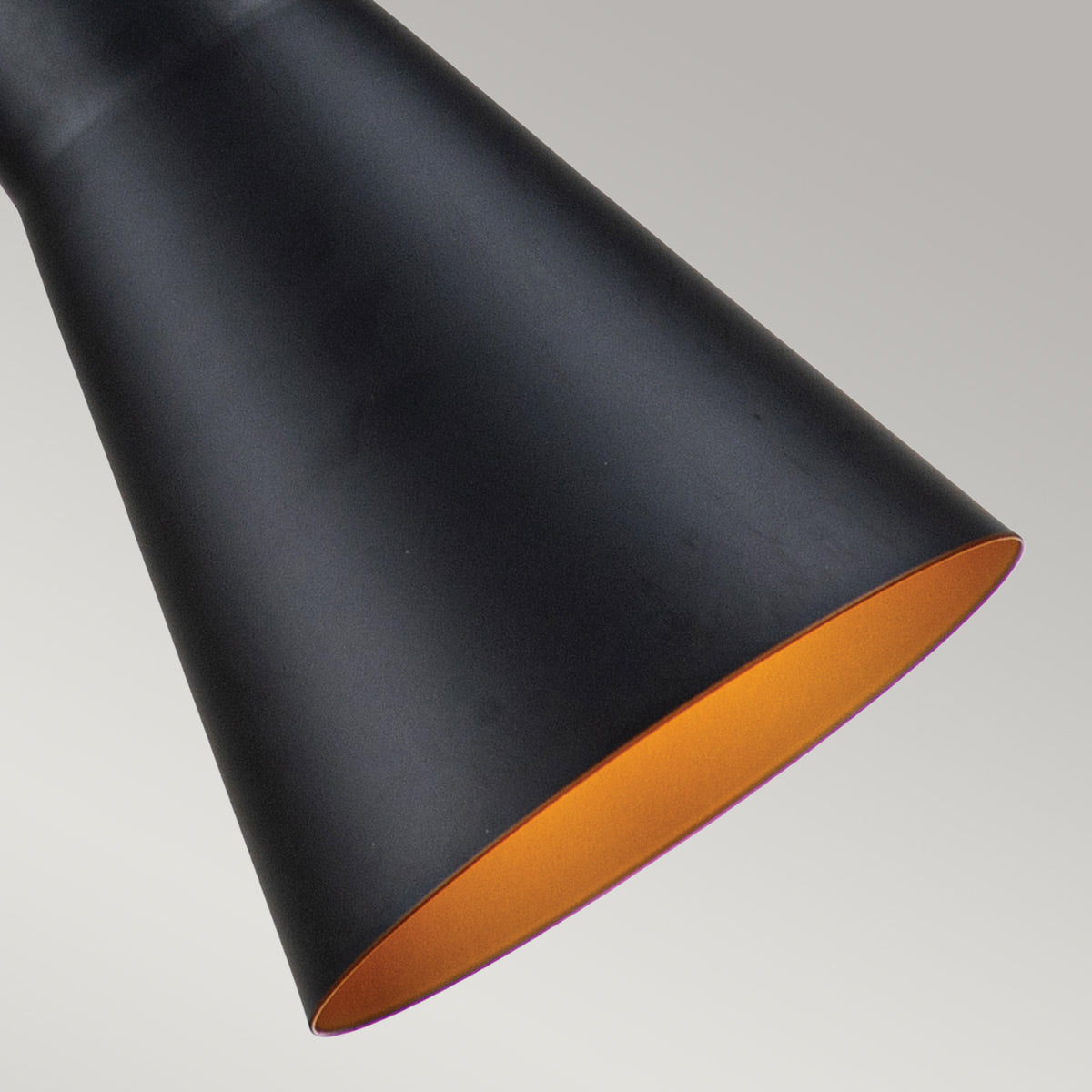 Elstead Lighting Pendant from the Etoile range. Etoile 1lt Medium Pendant - Matte Black and Gold Leaf Product Code = ETOILE-P-M-MB