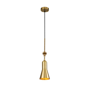 Elstead Lighting Pendant from the Etoile range. Etoile 1lt Small Pendant - Aged Brass and Gold Leaf Product Code = ETOILE-P-S-AB