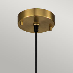 Elstead Lighting Pendant from the Etoile range. Etoile 1lt Small Pendant - Aged Brass and Gold Leaf Product Code = ETOILE-P-S-AB
