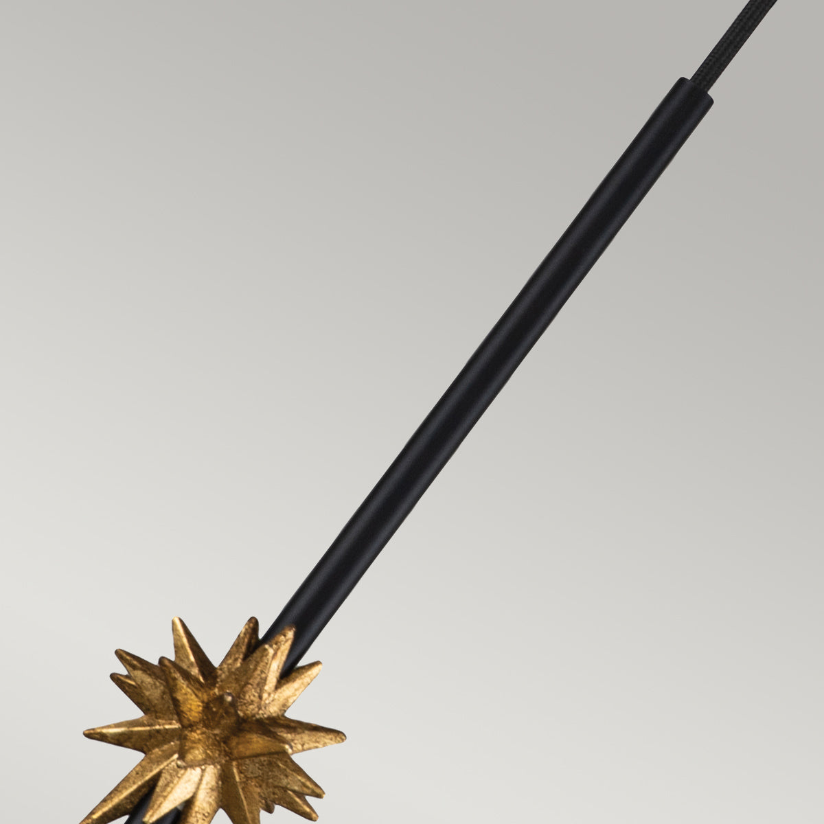 Elstead Lighting Pendant from the Etoile range. Etoile 1lt Small Pendant - Matte Black and Gold Leaf Product Code = ETOILE-P-S-MB