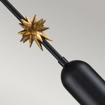 Elstead Lighting Pendant from the Etoile range. Etoile 1lt Small Pendant - Matte Black and Gold Leaf Product Code = ETOILE-P-S-MB