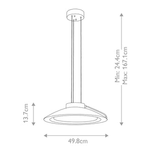 Elstead Lighting Pendant from the Europa range. Europa 1 Light Large LED Pendant Product Code = EUROPA-P-C