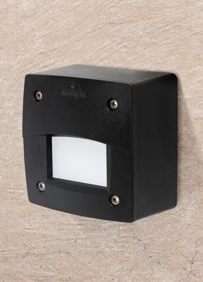 Magnalux Extra Leti 100 Square Black Opal LED GX53 3W Wall Light Part Number - EXTRALETI100SQBL