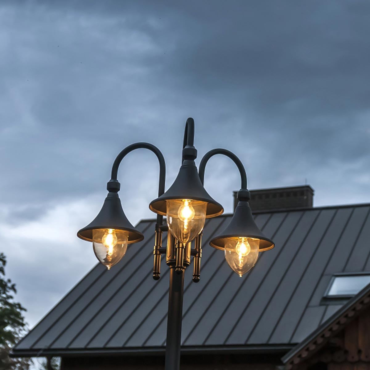 Norlys Firenze 3 Light Lamp Post F7-BLACK