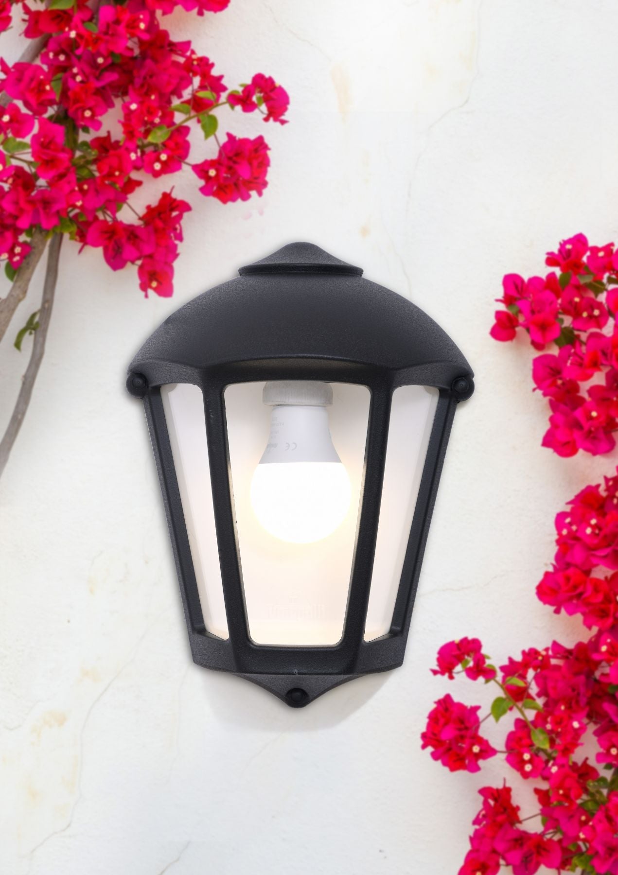Magnalux Fabio Black Clear E27 Half Wall Light Part Number - FABIO