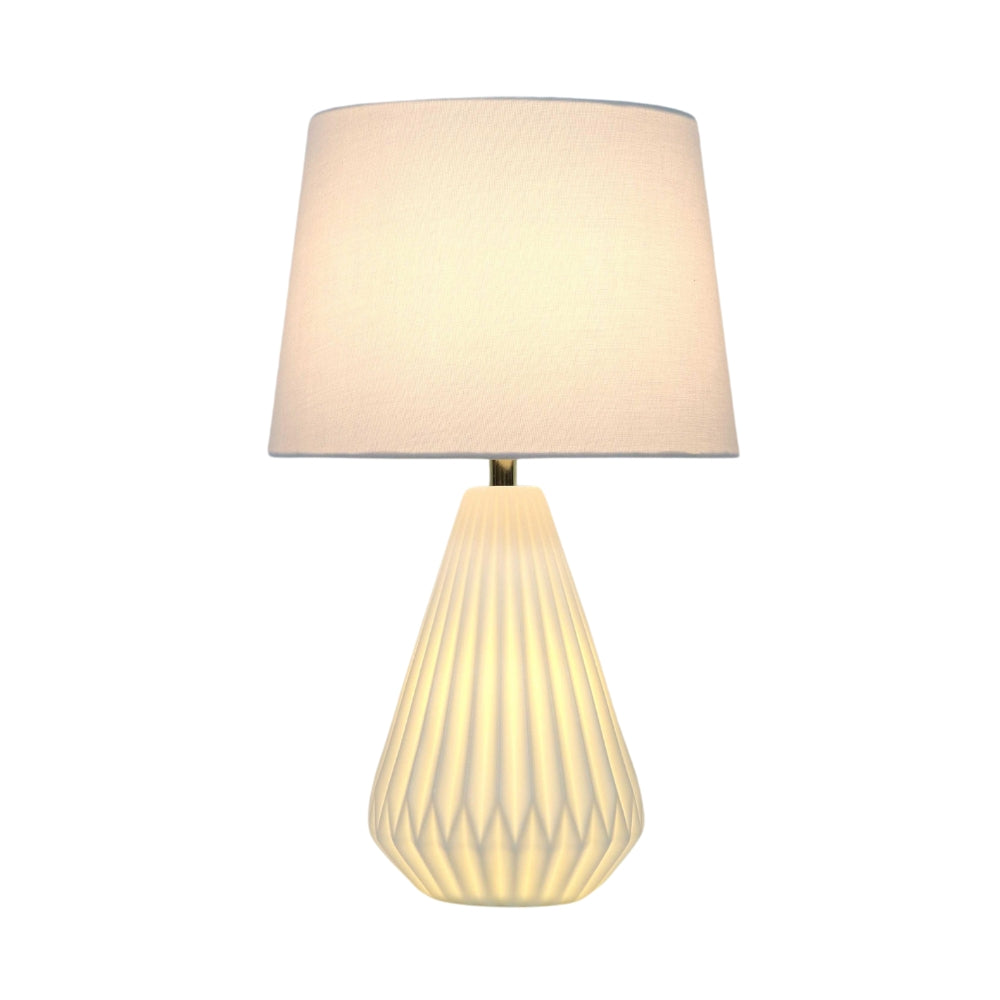 Magnalux Fallon 2 Light Table Lamp Pearl White Part Number - FAL02TL