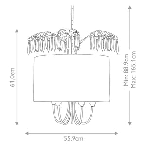 Flambeau Pendant from the Antoinette range. Antoinette 5 Light Pendant Product Code = FB-ANTOINETTE-P