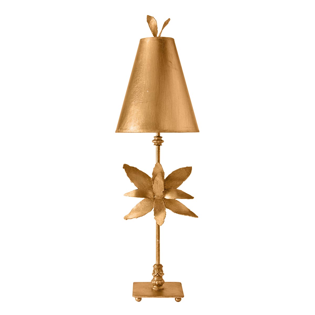 Flambeau Table Lamp from the Azalea range. Azalea 1 Light Table Lamp - Gold Leaf Product Code = FB-AZALEA-TL-GD