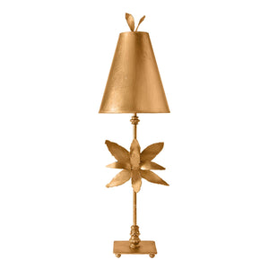 Flambeau Table Lamp from the Azalea range. Azalea 1 Light Table Lamp - Gold Leaf Product Code = FB-AZALEA-TL-GD