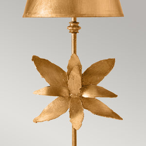 Flambeau Table Lamp from the Azalea range. Azalea 1 Light Table Lamp - Gold Leaf Product Code = FB-AZALEA-TL-GD
